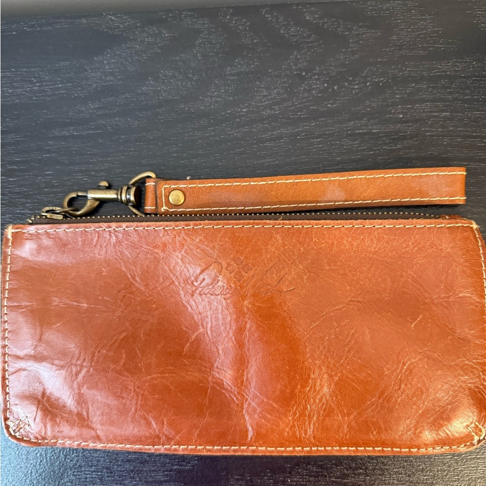 Patricia Nash Brown Leather Wristlet